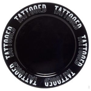 2 PACK Porcelain 9” Tattooed Dinner PlateS Punk Goth Subculture Tattoo Retro NEW